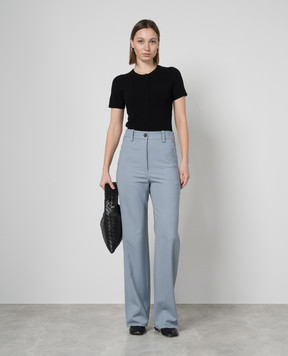 PROENZA SCHOULER Черная футболка Sky Top в рубчик R2427153KY283