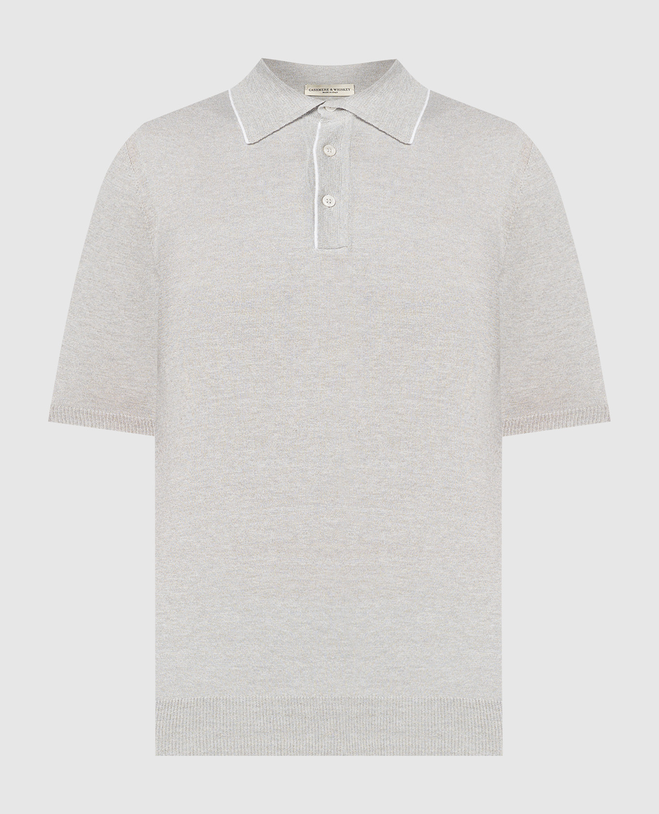 Gray polo shirt with linen and cashmere