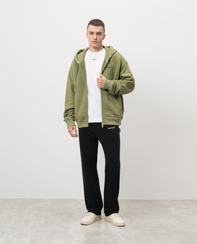 Off-White Спортивная куртка Windy цвета хаки OMBE015F24FLE001