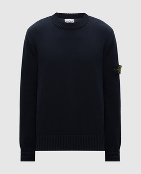 Stone Island Синій светр з патчем логотипа 8115506A2