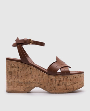 Gianvito Rossi Коричневі шкіряні босоніжки G3248545SUG