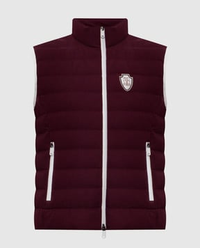 Brunello Cucinelli Бордовый пуховый жилет с эмблемой MG9277778