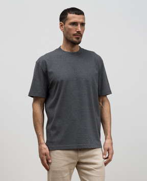 Loro Piana Сіра футболка з логотипом FAM8924