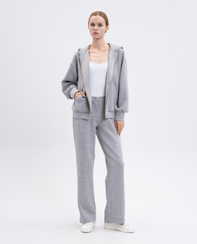 Twinset Сірі меланжеві спортивні штани з логотипом 252LI2LCC