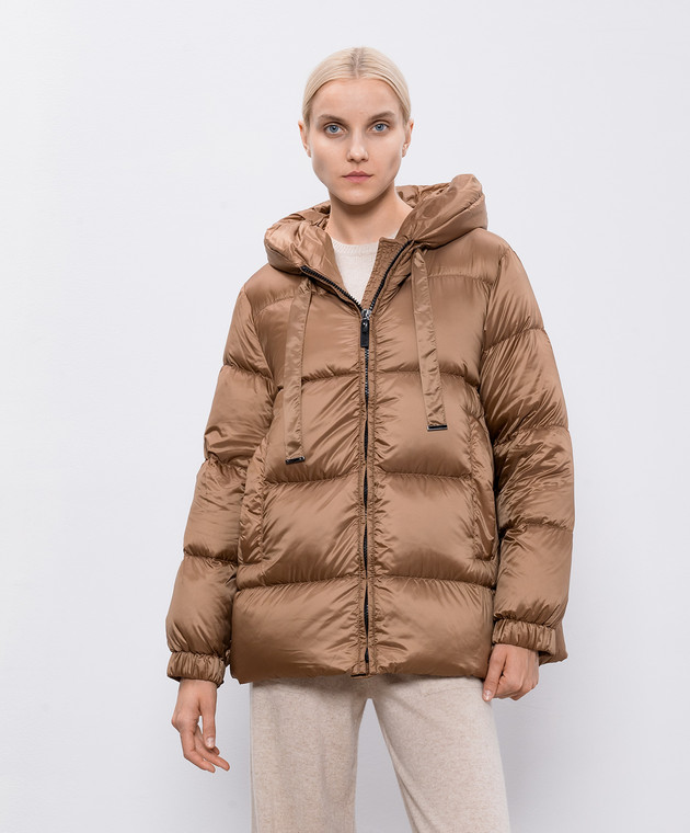 Max Mara - Коричневый пуховик SEIA с логотипом SEIA купить в Symbol