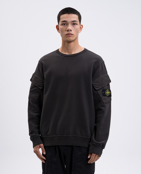 Stone Island Сірий світшот з патчем логотипа K2S156100008S0A20