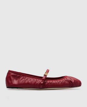 Dolce&Gabbana Бордові шкіряні балетки CB0257AD137