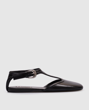 Jil Sander Черные кожаные сандалии Mary Jane J16WP0131P8226