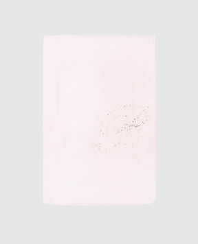 Blumarine Розовый плед из шерсти с кристаллами Swarovski и бусинами. H0000210008