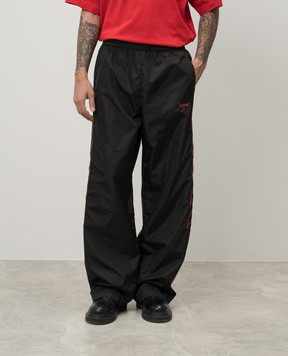 Off-White Черные спортивные брюки с вышивкой логотипа OMCJ019F24FAB001