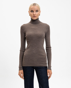 John Smedley Коричневий гольф VENESSA в рубчик з вовни мериноса VENESSA
