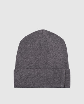 Brunello Cucinelli Сіра шапка з кашеміру з ланцюжком моніль M12163199