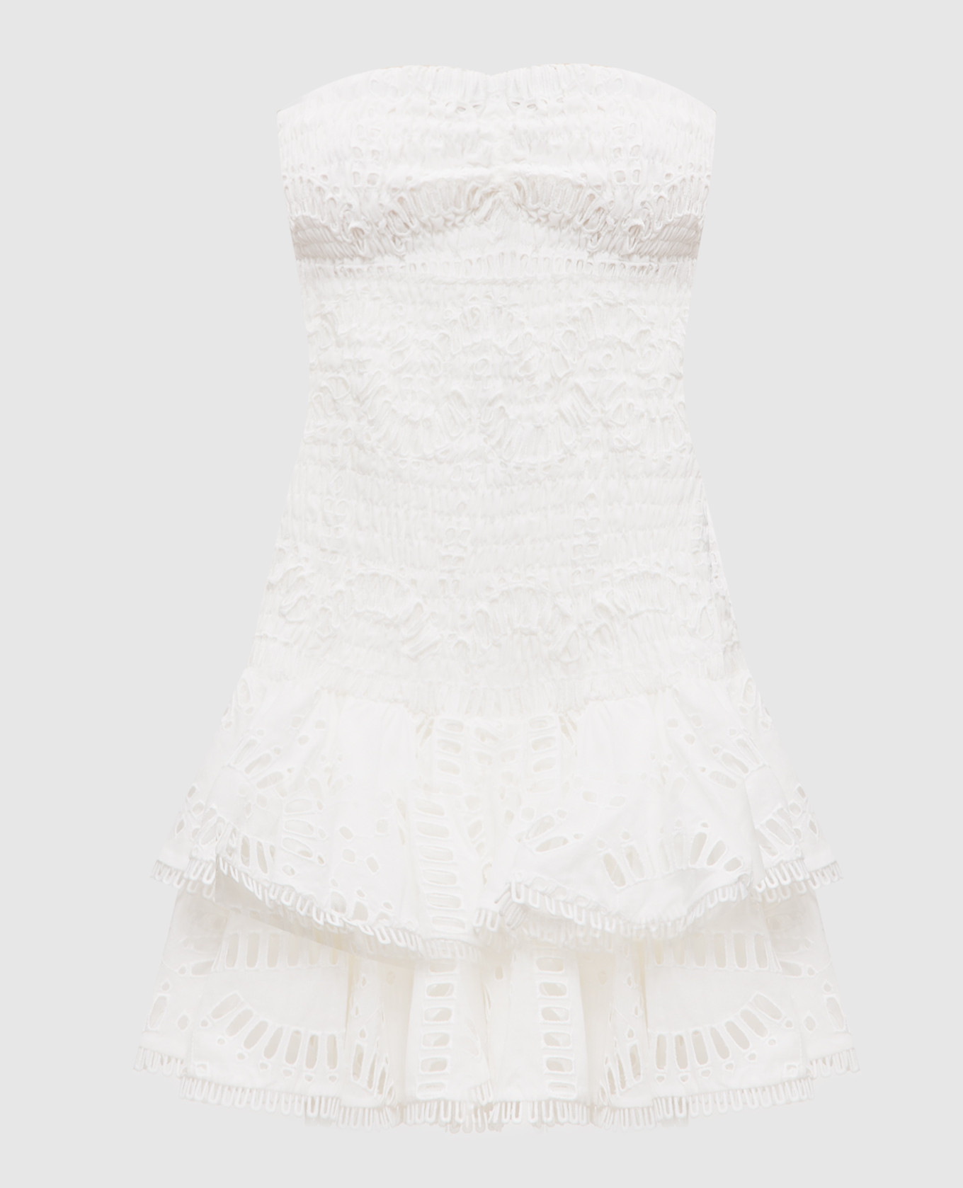 Megan white dress with broderie embroidery