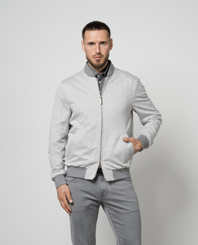 Stefano Ricci Серый бомбер с льном MZJ4100230LCT01Q