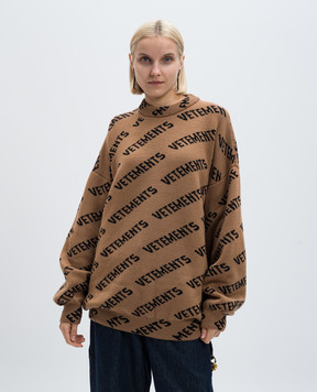 Vetements Коричневый свитер из шерсти с логотипом UA65KN220E
