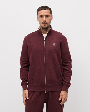 Brunello Cucinelli Бордовая спортивная куртка с вышивкой эмблемы M2219206G