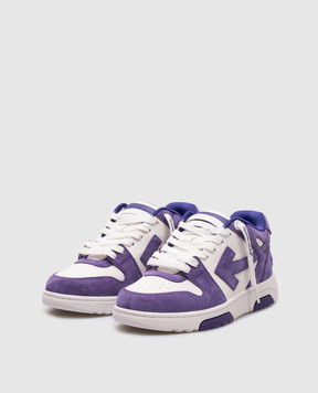 Off-White Фіолетові шкіряні кросівки Out Of Office OWIA259S25LEA006
