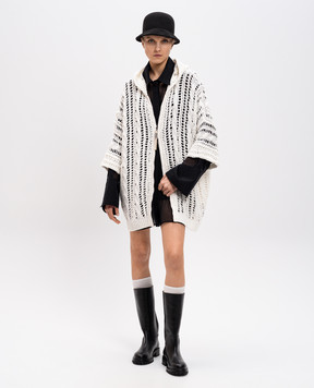 Brunello Cucinelli Білий ажурний кардиган з капюшоном M3Y351806