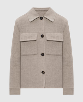 Brunello Cucinelli Бежевая куртка из шерсти и кашемира с цепочкой мониль MD5327681P