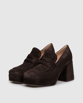 Gianvito Rossi Коричневые замшевые туфли Rouen G2532545RIC