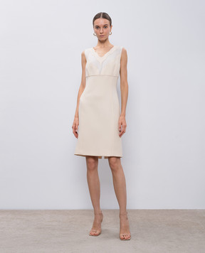 Christian Dior Бежева сукня-футляр з вовни та шовку 6E21678A1166