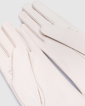 Sermoneta Gloves Белые кожаные перчатки на меху 2PNAPPA