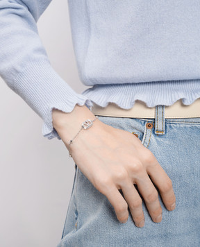 Valentino Сріблястий браслет з кристалами та перлами Swarovski 7W2J0AG0WKD