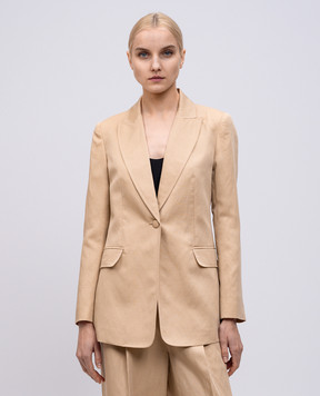 Twinset Бежевый жакет с льном 251TE2140