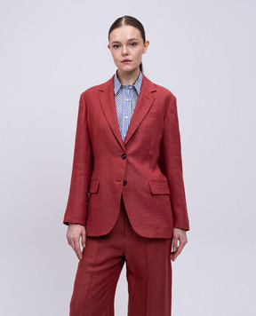 Brunello Cucinelli Красный жакет с конопля и льна. MH5377282