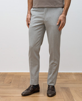 Brunello Cucinelli Серые брюки с шерстью ME262I1770