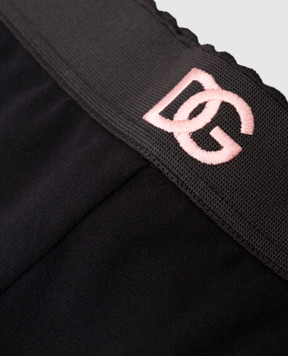 Dolce&Gabbana Детские черные леггинсы с вышивкой DG L5JPB8G7N9L812+