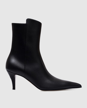 Alexander McQueen Чорні шкіряні ботильйони Birdee з фактурним брендовим зображенням 808279WHABP