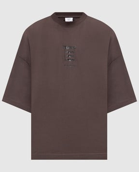 Vetements Коричнева футболка з принтом UH76TR650C