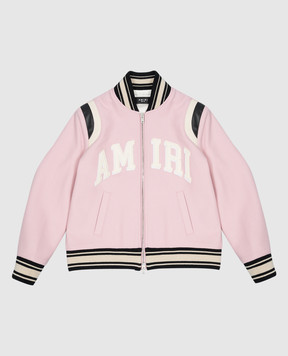 AMIRI Дитячий рожевий бомбер з логотипом AKOUBB1001