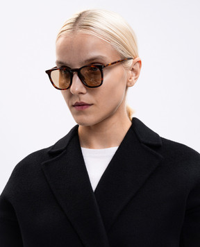 Saint Laurent Коричневі сонцезахисні окуляри 623 з ефектом черепахового панцира 758458Y9956