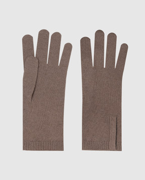 Brunello Cucinelli Коричневі рукавички з кашеміру M12147189