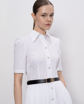 Dolce&Gabbana Чорний шкіряний пояс з логотипом BE1351AQ420