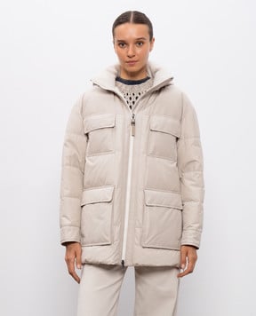 Brunello Cucinelli Бежевий пуховик MG5017784