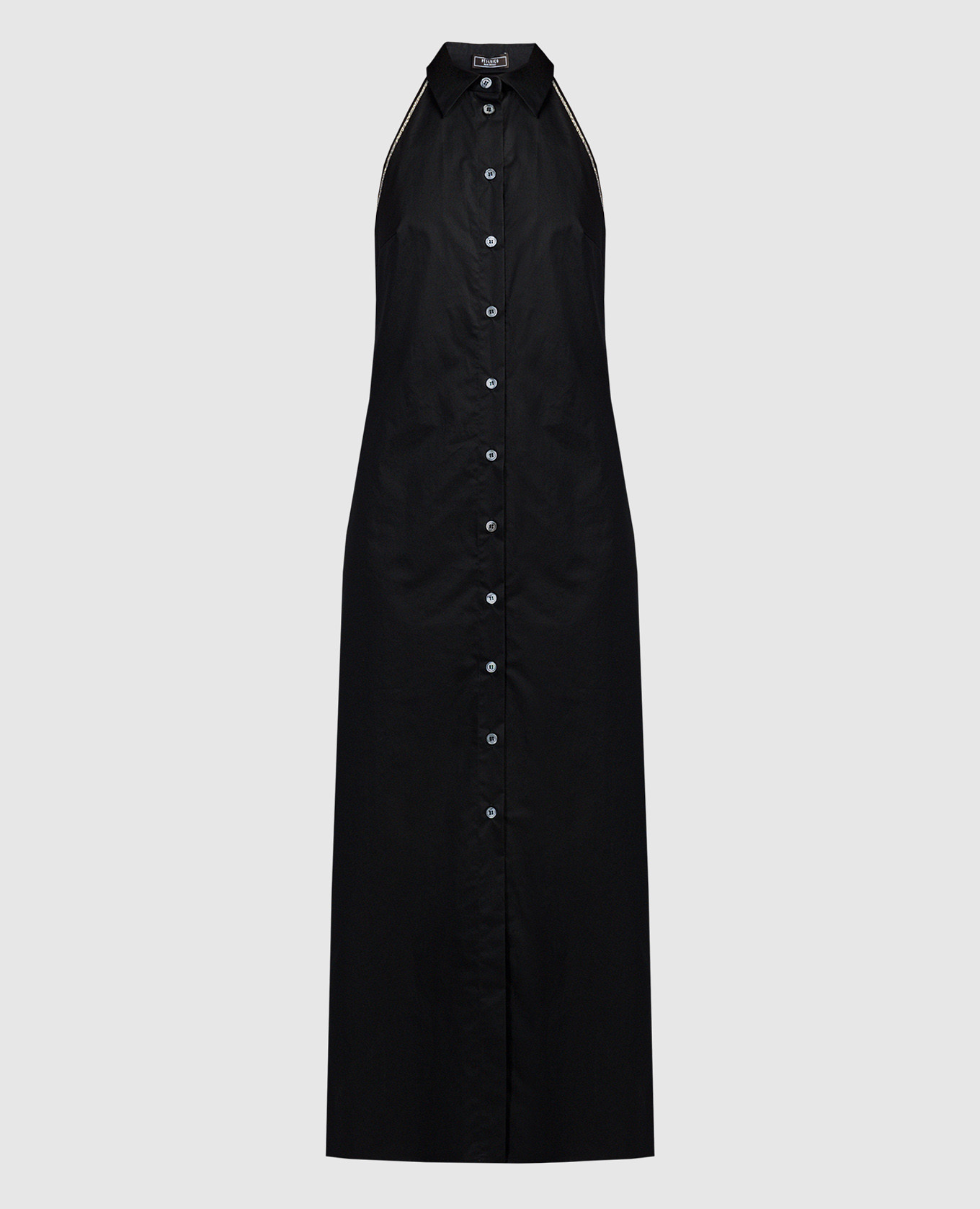 Черное платье с цепочкой мониль