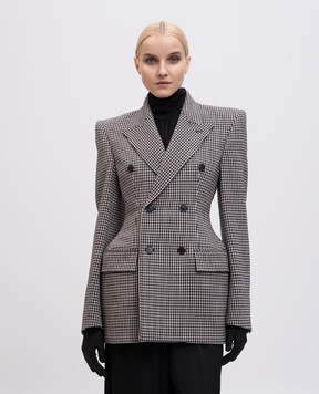 Balenciaga двубортный жакет из шерсти в узор. 794461TST06