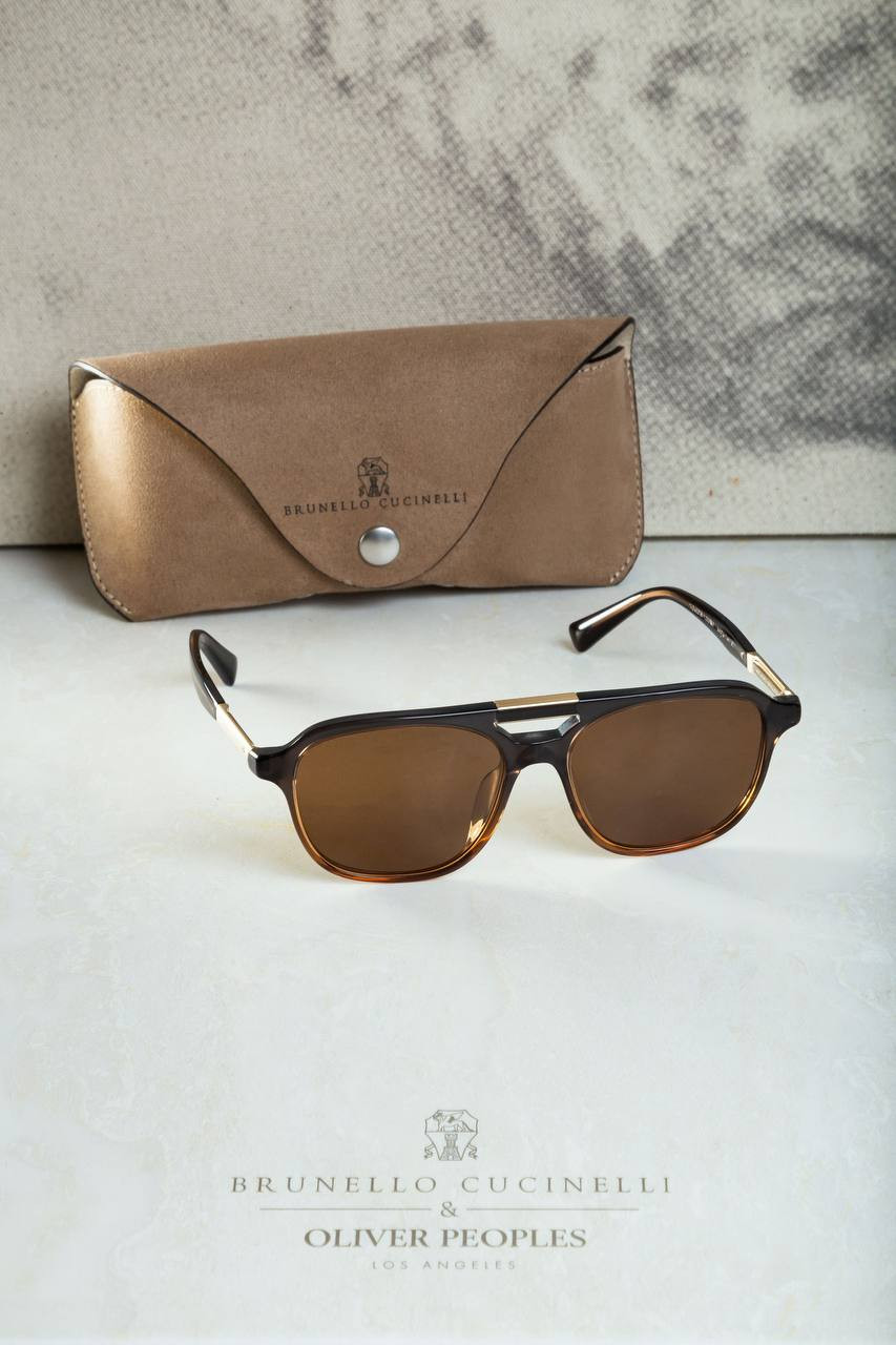 Brunello Cucinelli Коричневые солнцезащитные очки Sartorial Sunset MOCMULTS02 изображение 6