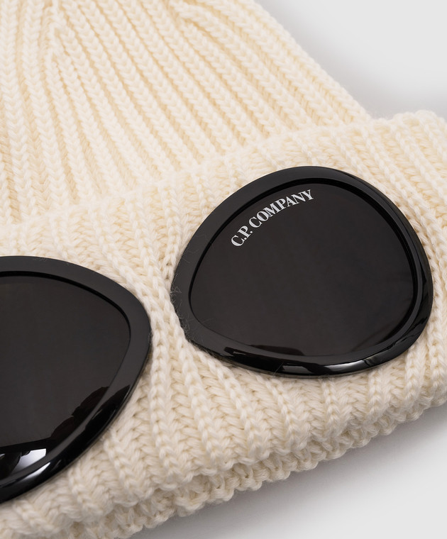 C.P. Company Белая шапка из шерсти с очками MAC122A005509A изображение 4