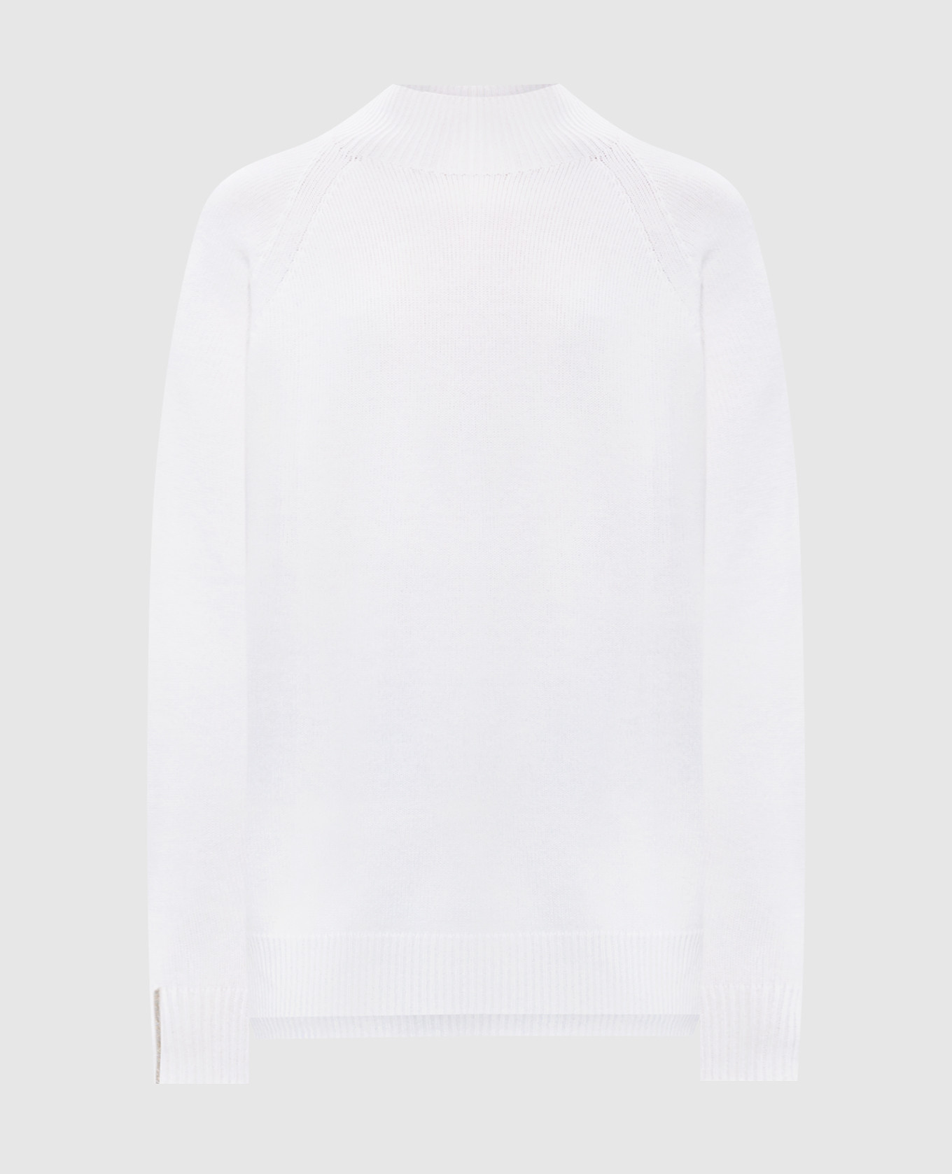 

Белый свитер из шерсти, шелка и кашемира с разрезами., Свитера