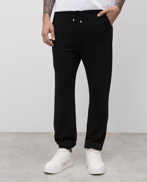 Balmain Черные джоггеры с принтом логотипа FH1OB340BD04