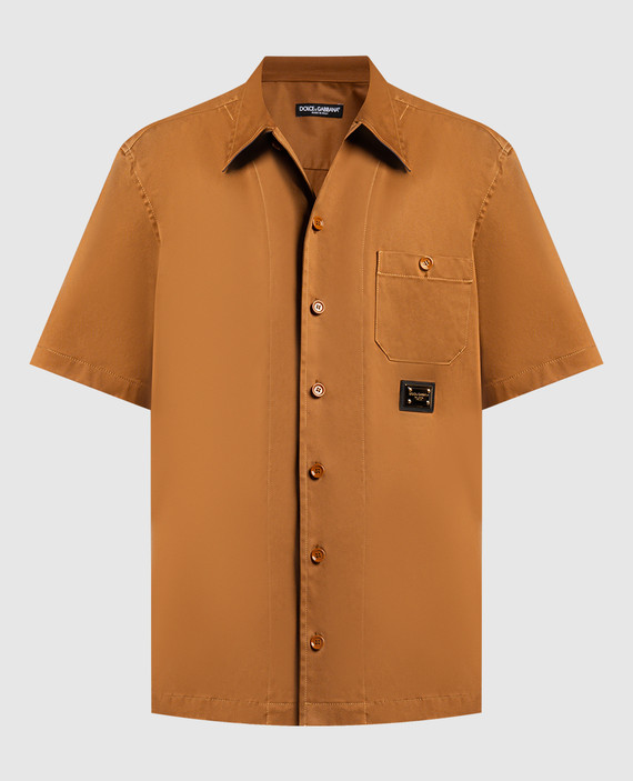 Brown shirt with logo patch