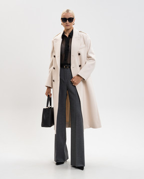 Tom Ford Біле двобортне пальто з вовни і кашеміру CP1622FAX1236