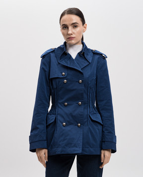 Ermanno Scervino Синій двобортний тренч D460D300UUJ