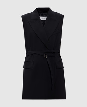 Max Mara Sportmax Черный двубортный жилет CIURMA из шерсти CIURMA