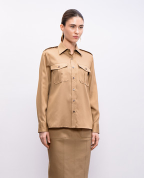 Tom Ford Коричневая рубашка прямого кроя CA3280FAX1356