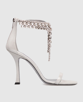 Jimmy Choo Сріблясті босоніжки Verity з кристалами VERITYSANDAL100SHS